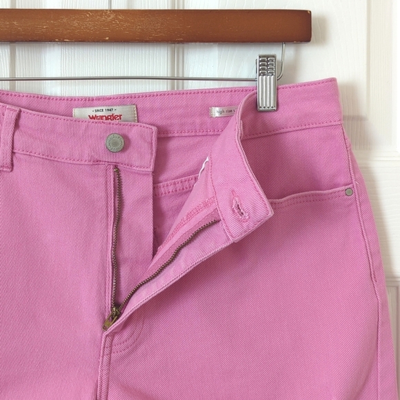 Wrangler Classic Vintage Inspired High Waisted Cut Off Jean Shorts Berry Pink 10 - Picture 3 of 12